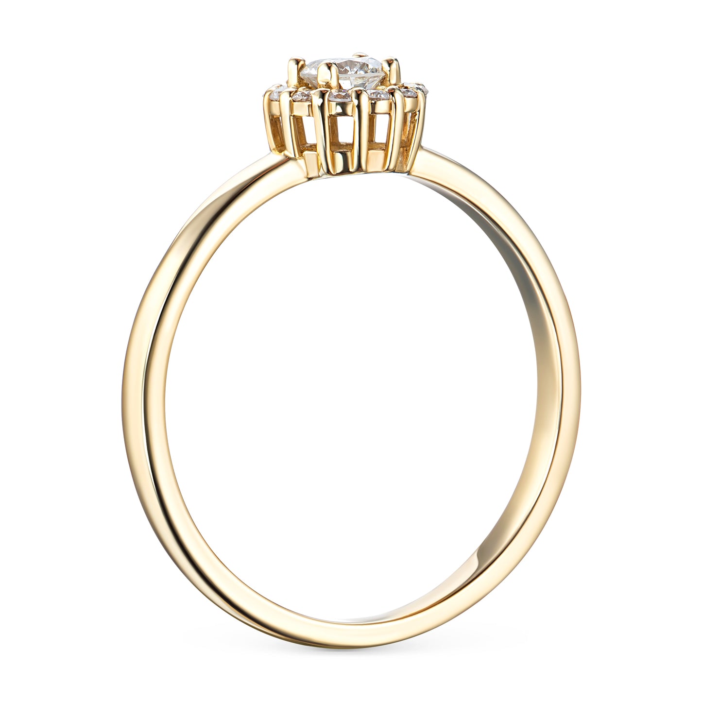 14K Yellow Gold Ring with Natural Diamonds 0.920 CT.TW