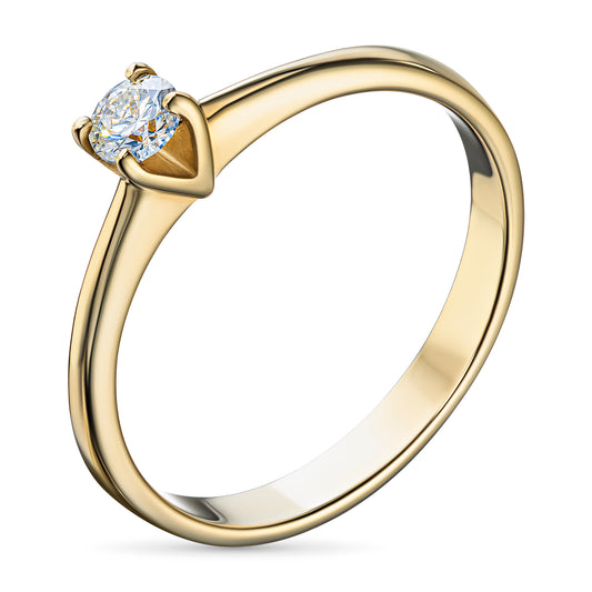 14K Yellow Gold Ring with Natural Diamonds 0.190 CT.TW