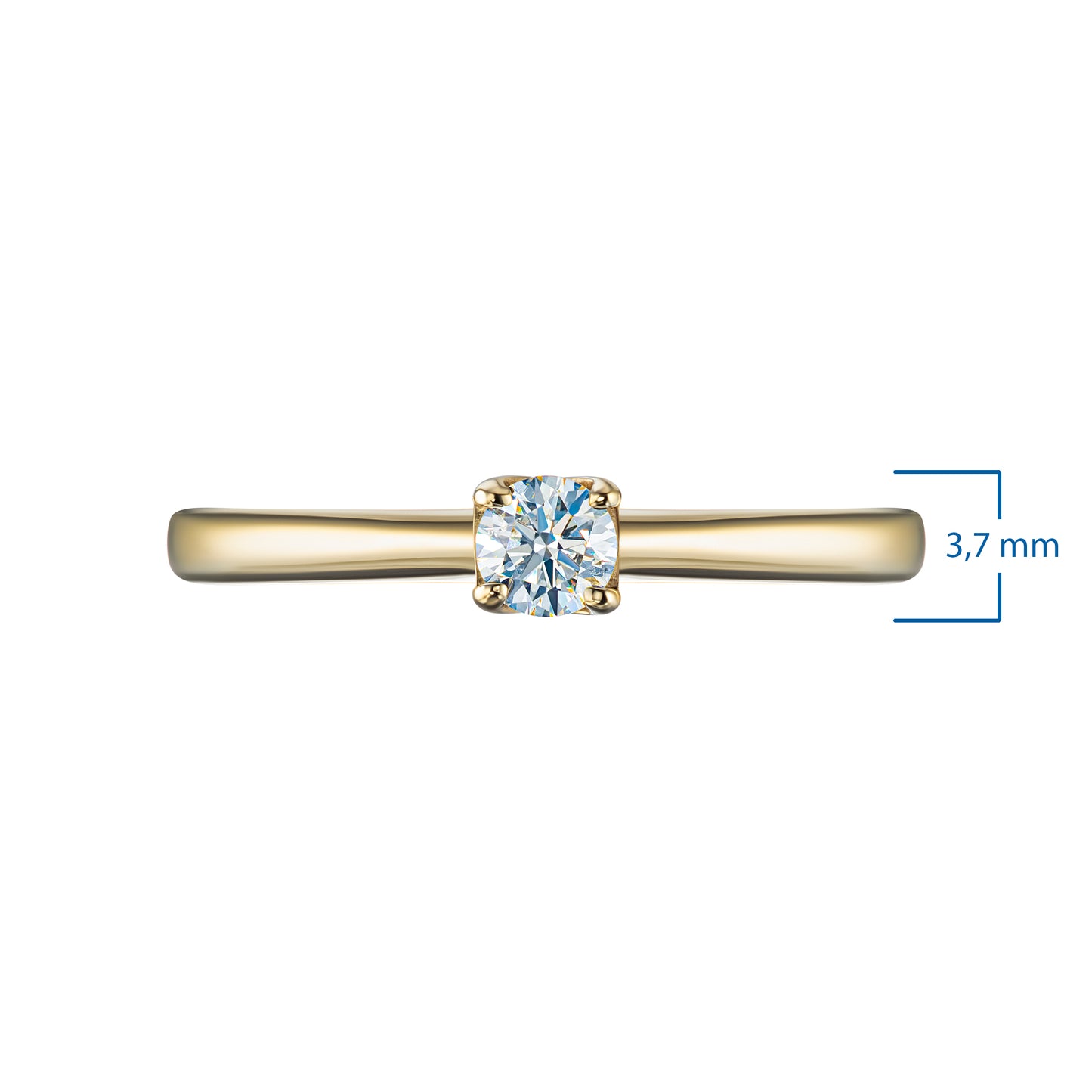 14K Yellow Gold Ring with Natural Diamonds 0.190 CT.TW
