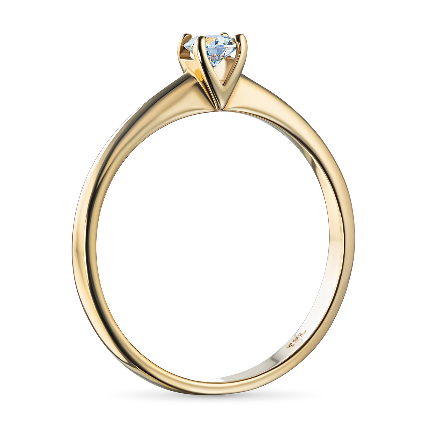 14K Yellow Gold Ring with Natural Diamonds 0.190 CT.TW