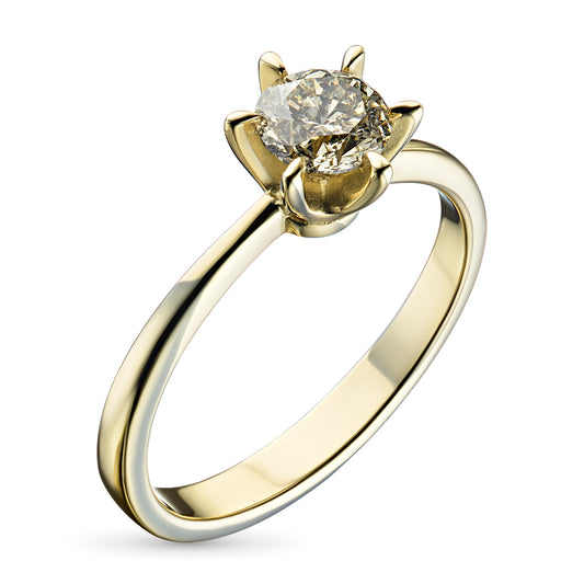 14K Yellow Gold Ring with Natural Diamonds 0.520 CT.TW