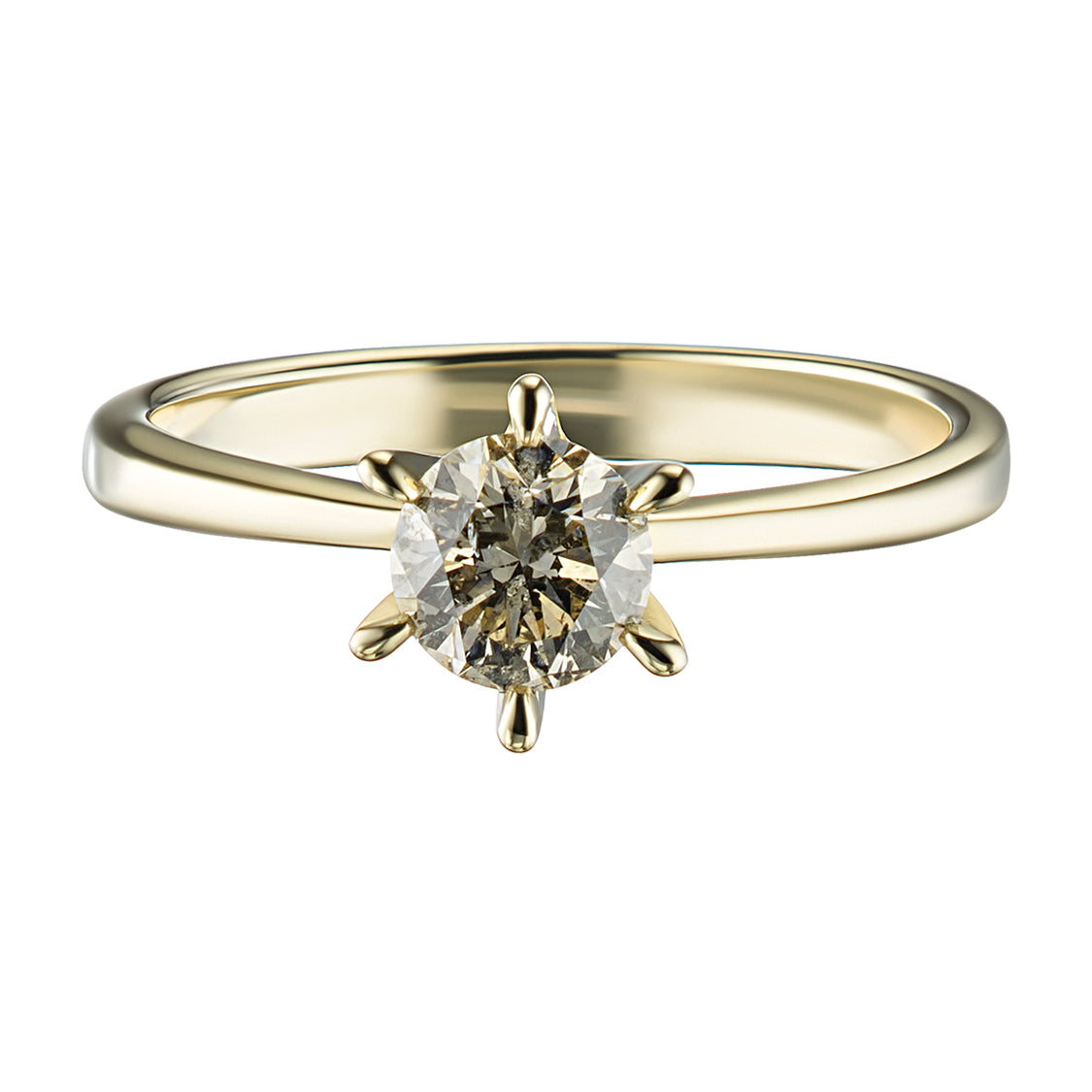 14K Yellow Gold Ring with Natural Diamonds 0.520 CT.TW