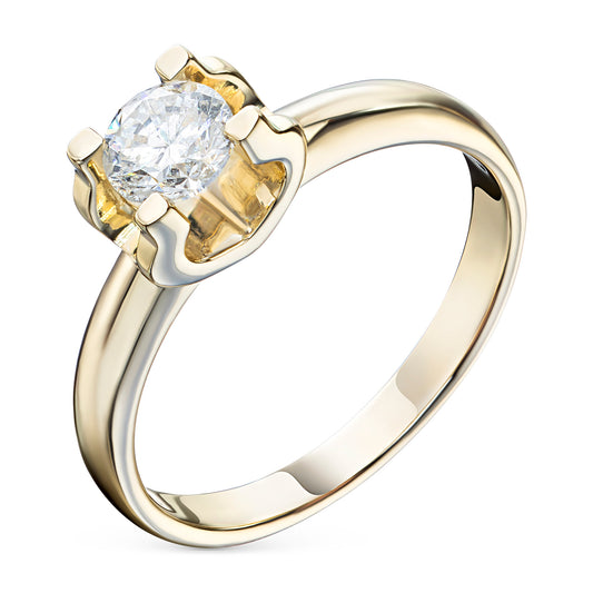 14K Yellow Gold Ring with Natural Diamonds 0.300 CT.TW
