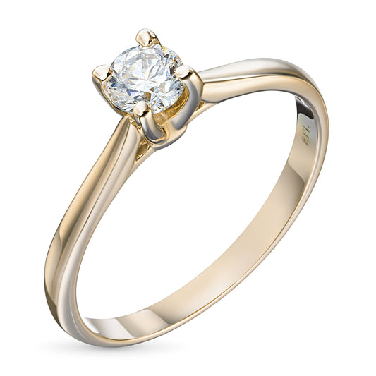 14K Yellow Gold Ring with Natural Diamonds 0.180 CT.TW