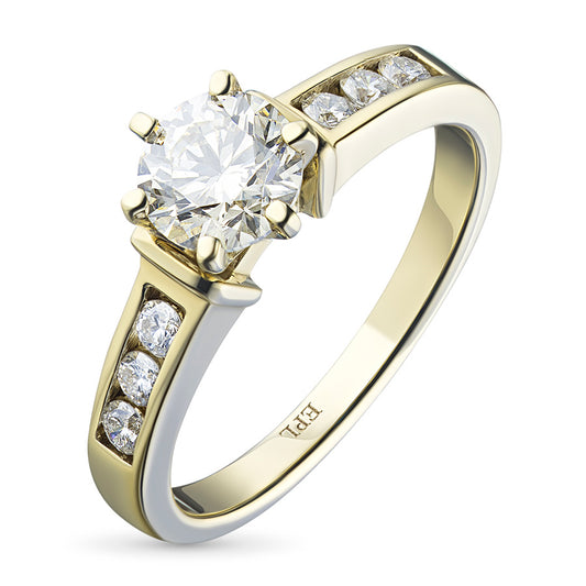 14K Yellow Gold Ring with Natural Diamonds 1.370 CT.TW