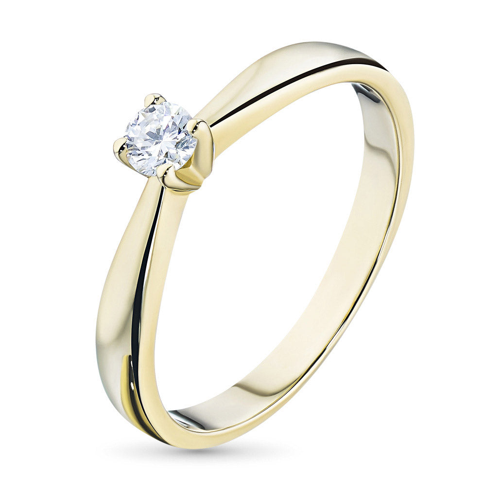 14K Yellow Gold Ring with Natural Diamonds 0.070 CT.TW