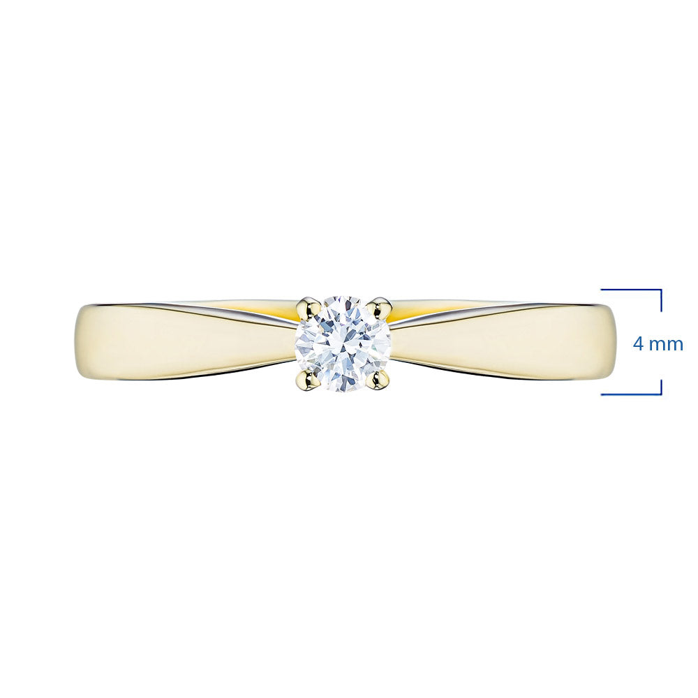 14K Yellow Gold Ring with Natural Diamonds 0.070 CT.TW