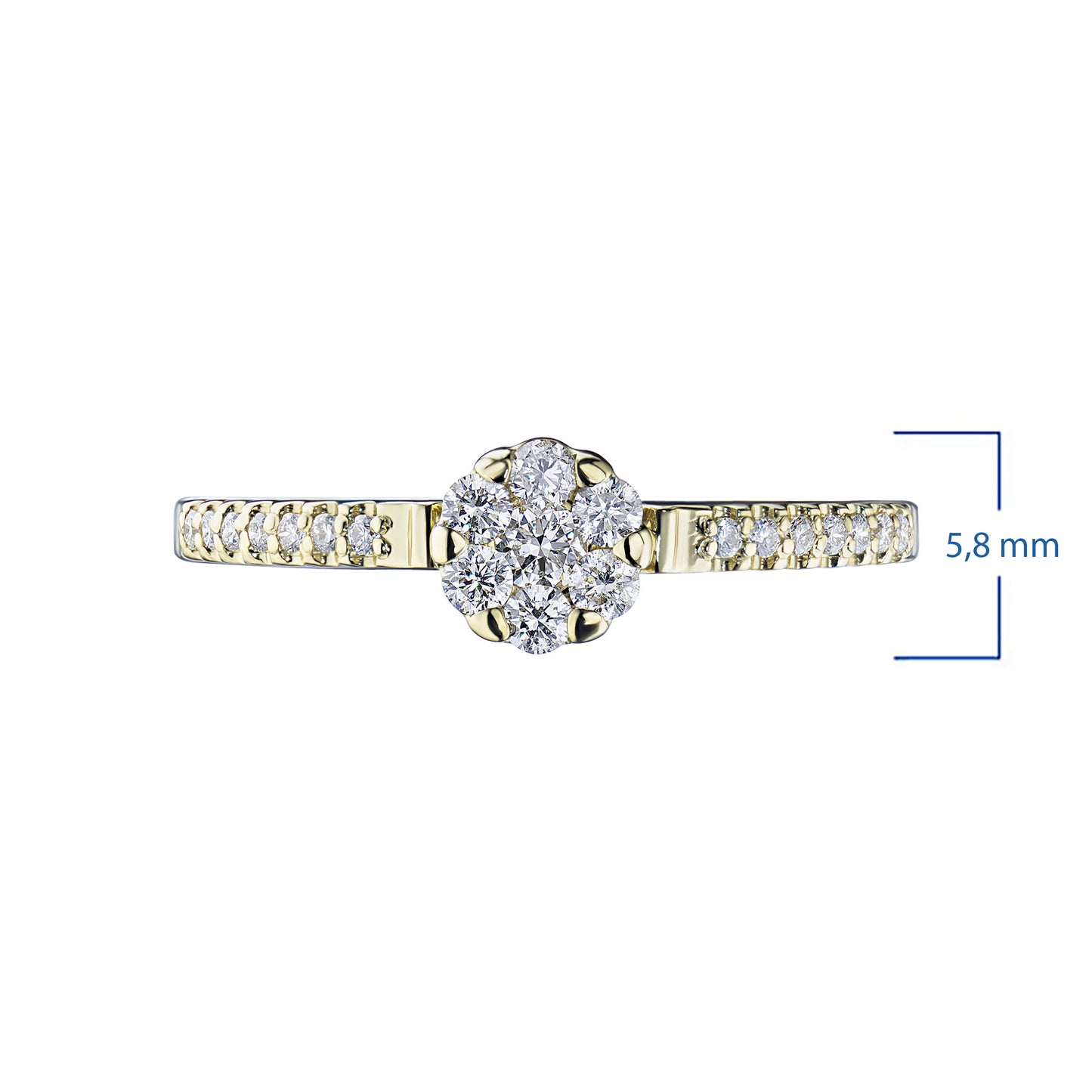 14K Yellow Gold Ring with Natural Diamonds 2.250 CT.TW