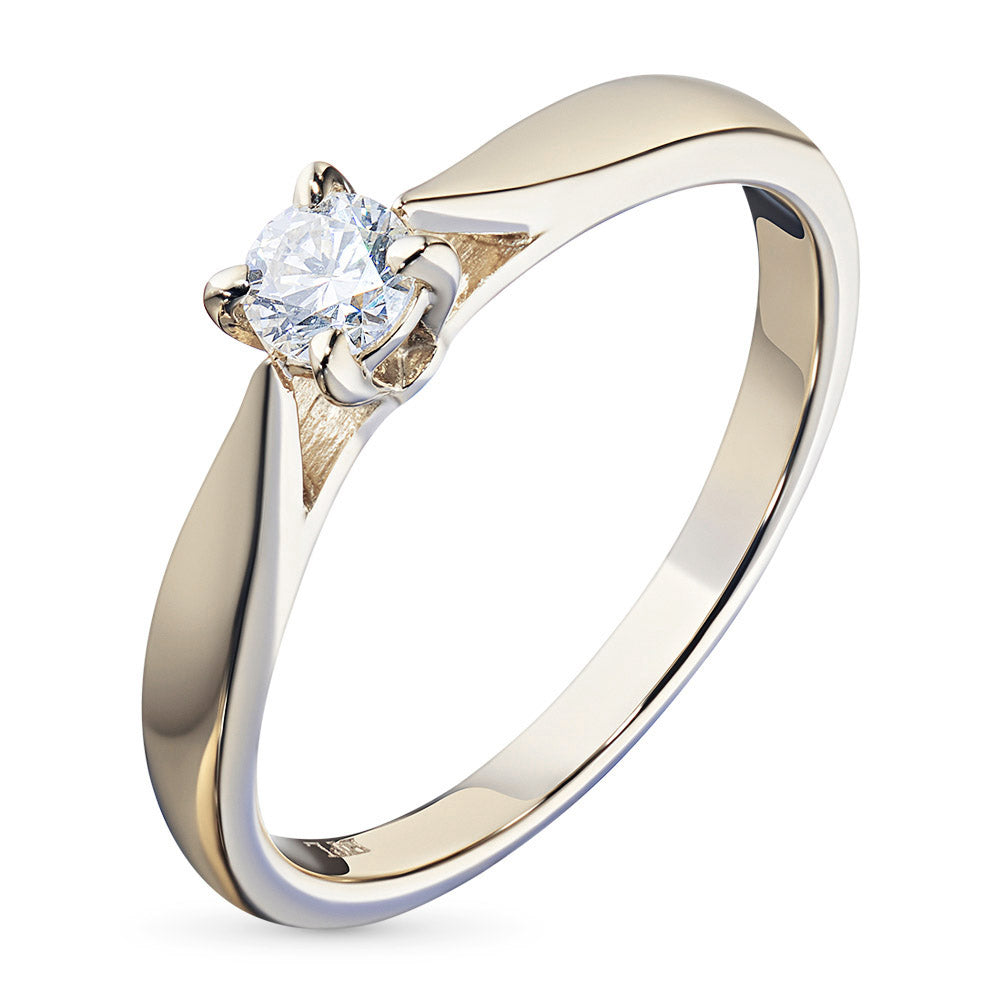 14K Yellow Gold Ring with Natural Diamonds 0.140 CT.TW