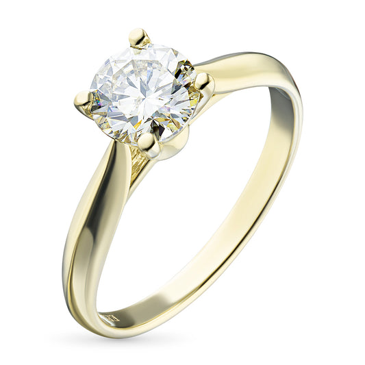 14K Yellow Gold Ring with Natural Diamonds 0.540 CT.TW