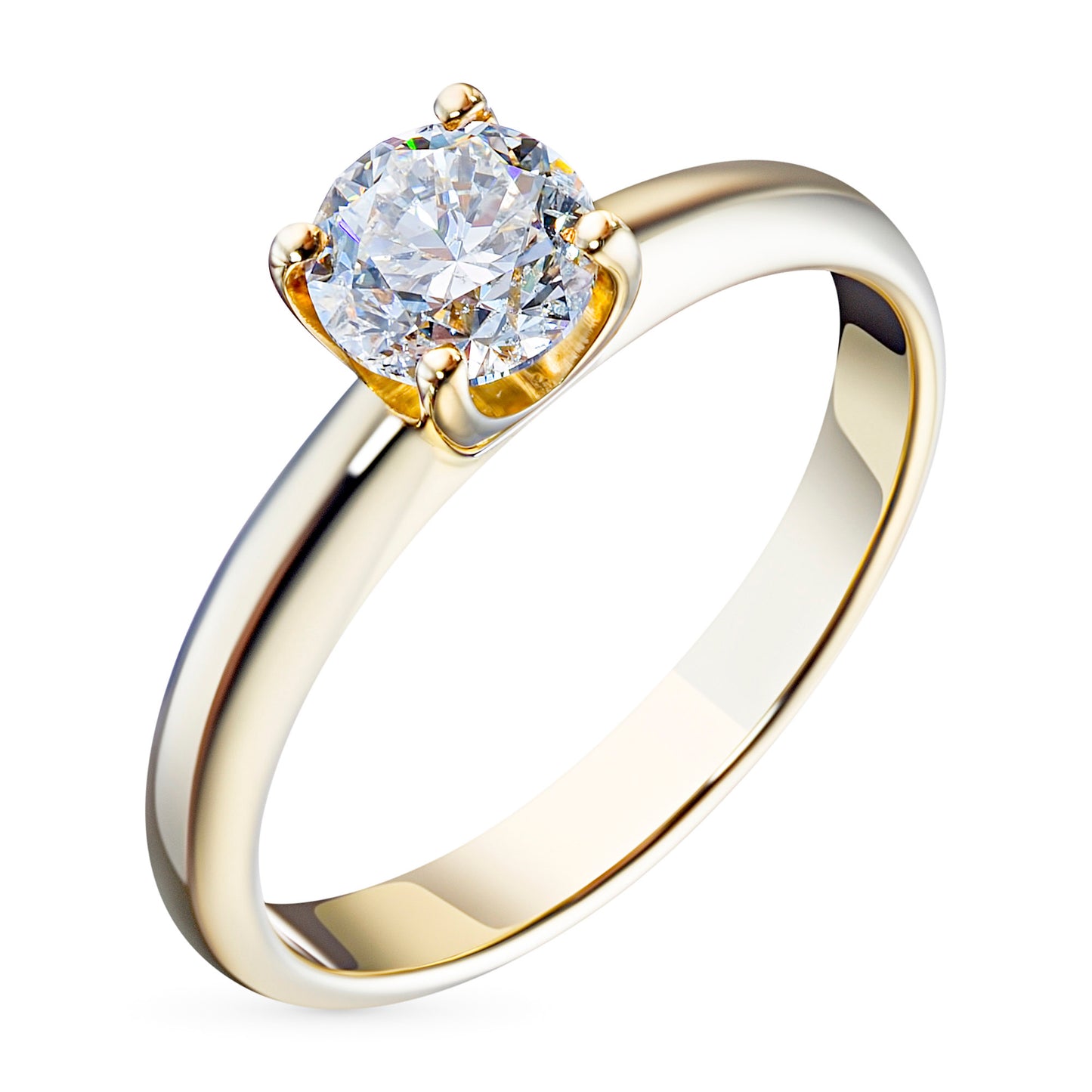 14K Yellow Gold Ring with Natural Diamonds 0.310 CT.TW