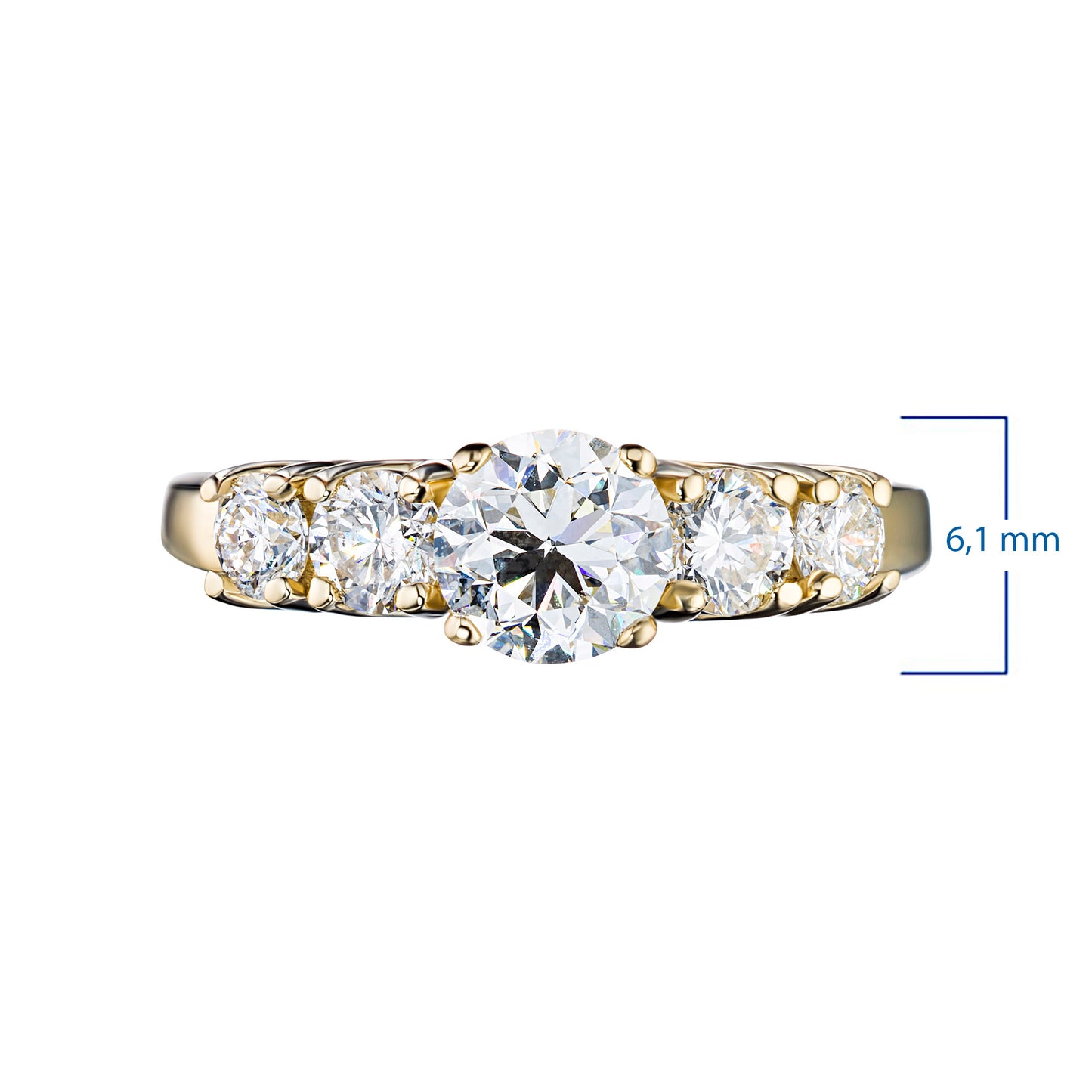 14K Yellow Gold Ring with Natural Diamonds 1.870 CT.TW