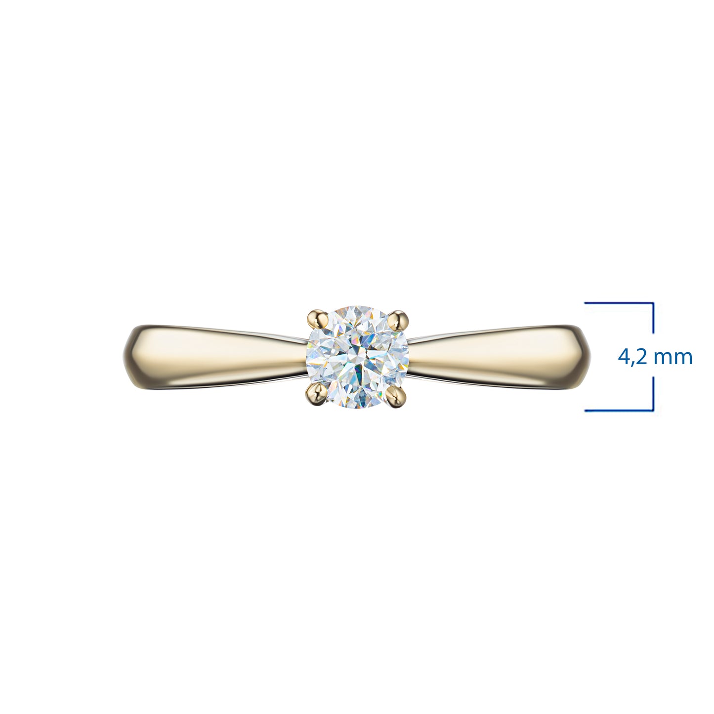14K Yellow Gold Ring with Natural Diamonds 0.380 CT.TW