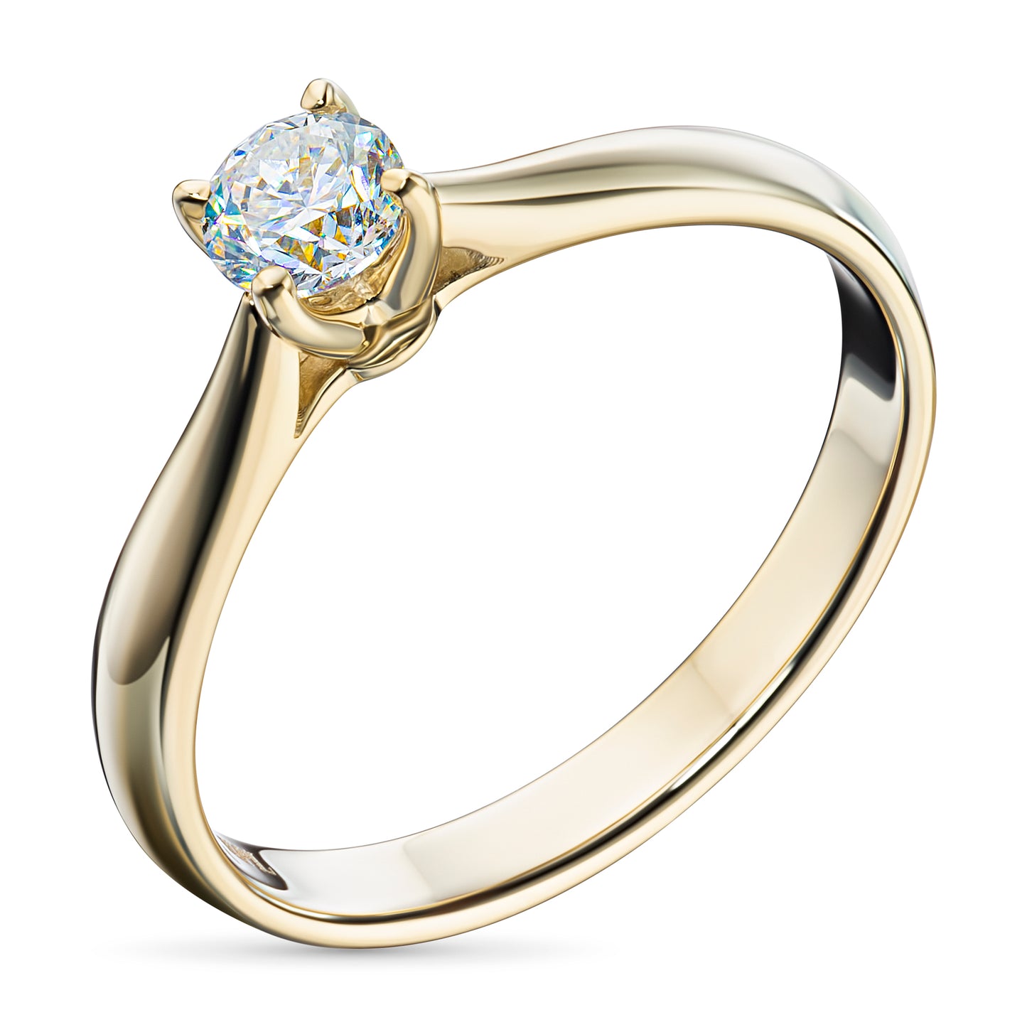 14K Yellow Gold Ring with Natural Diamonds 0.190 CT.TW
