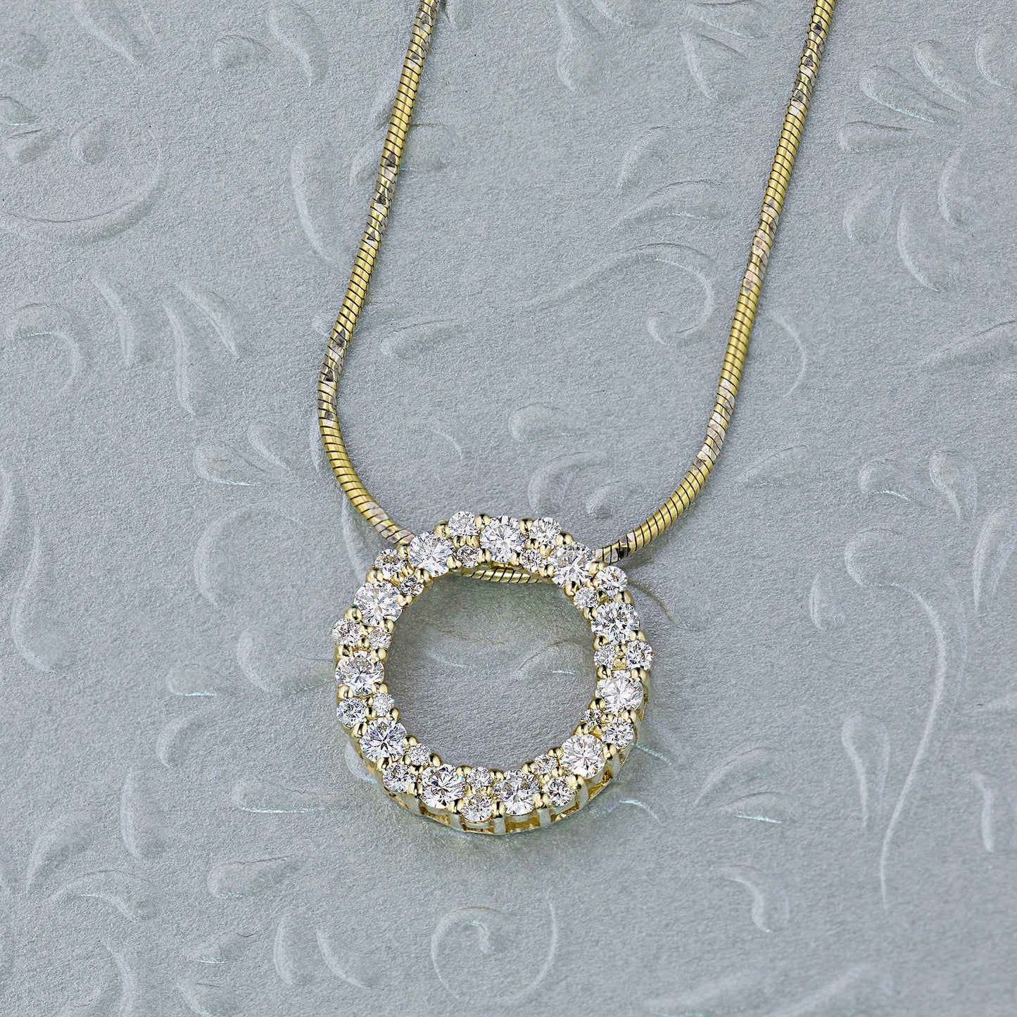 14K Yellow Gold Pendant with Natural Diamonds 10.790 CT.TW