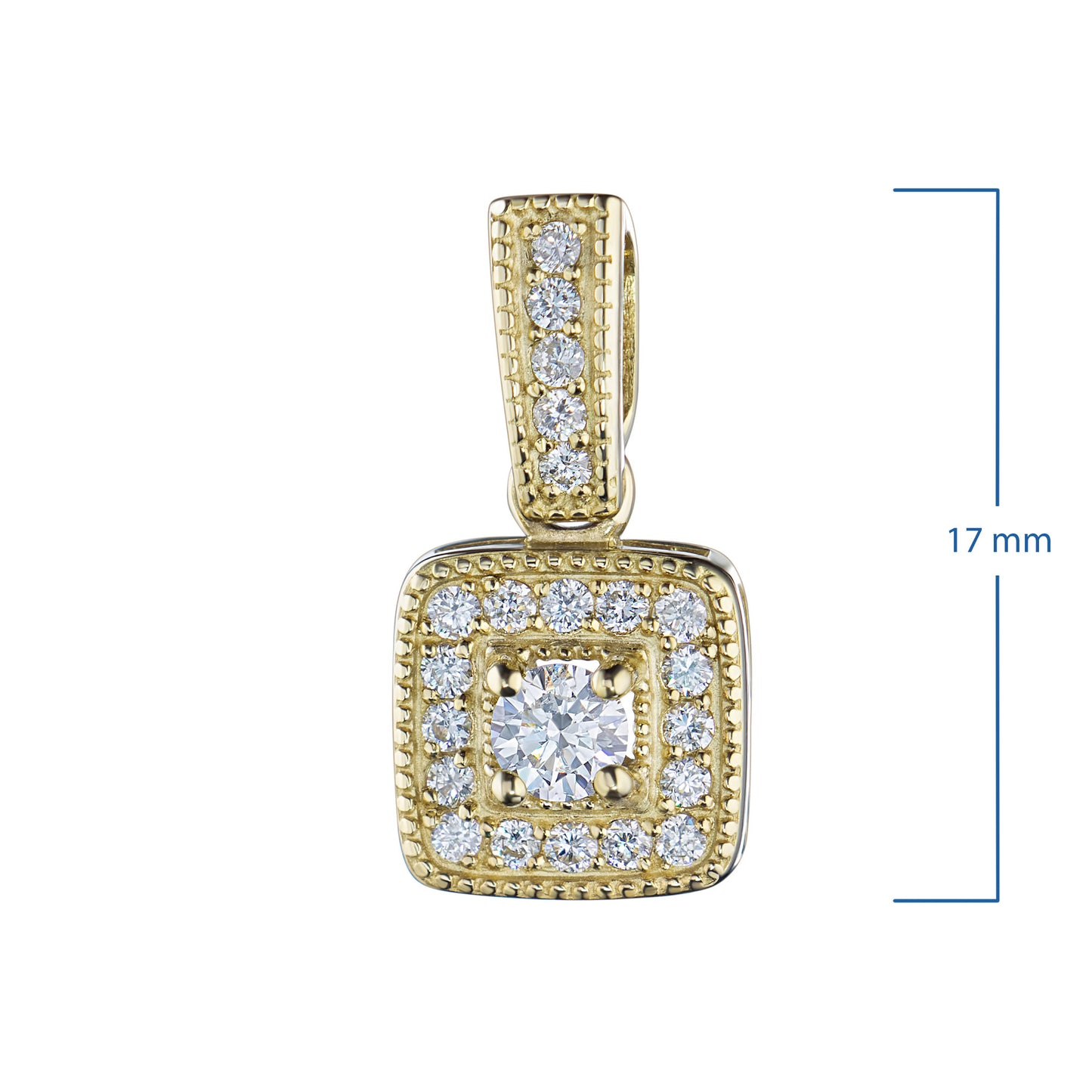 14K Yellow Gold Pendant with Natural Diamonds 3.530 CT.TW