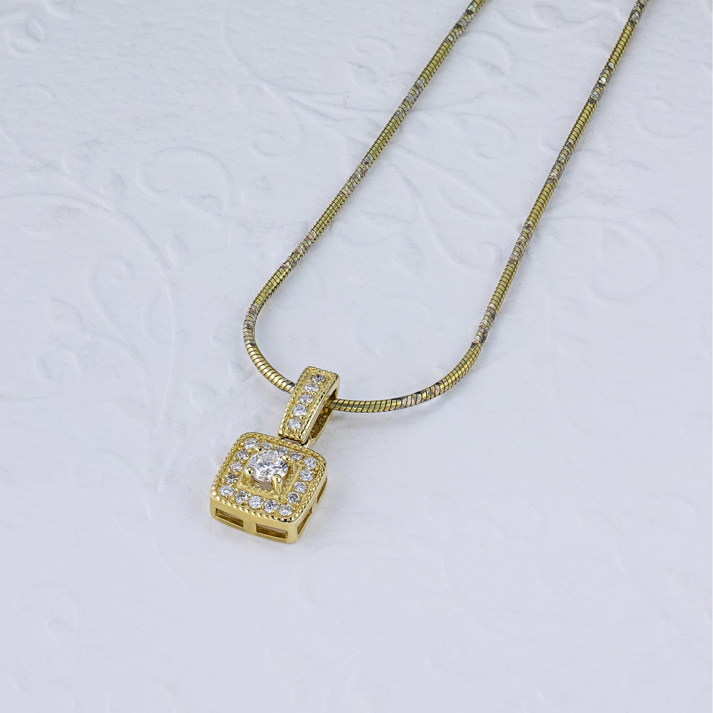 14K Yellow Gold Pendant with Natural Diamonds 3.530 CT.TW