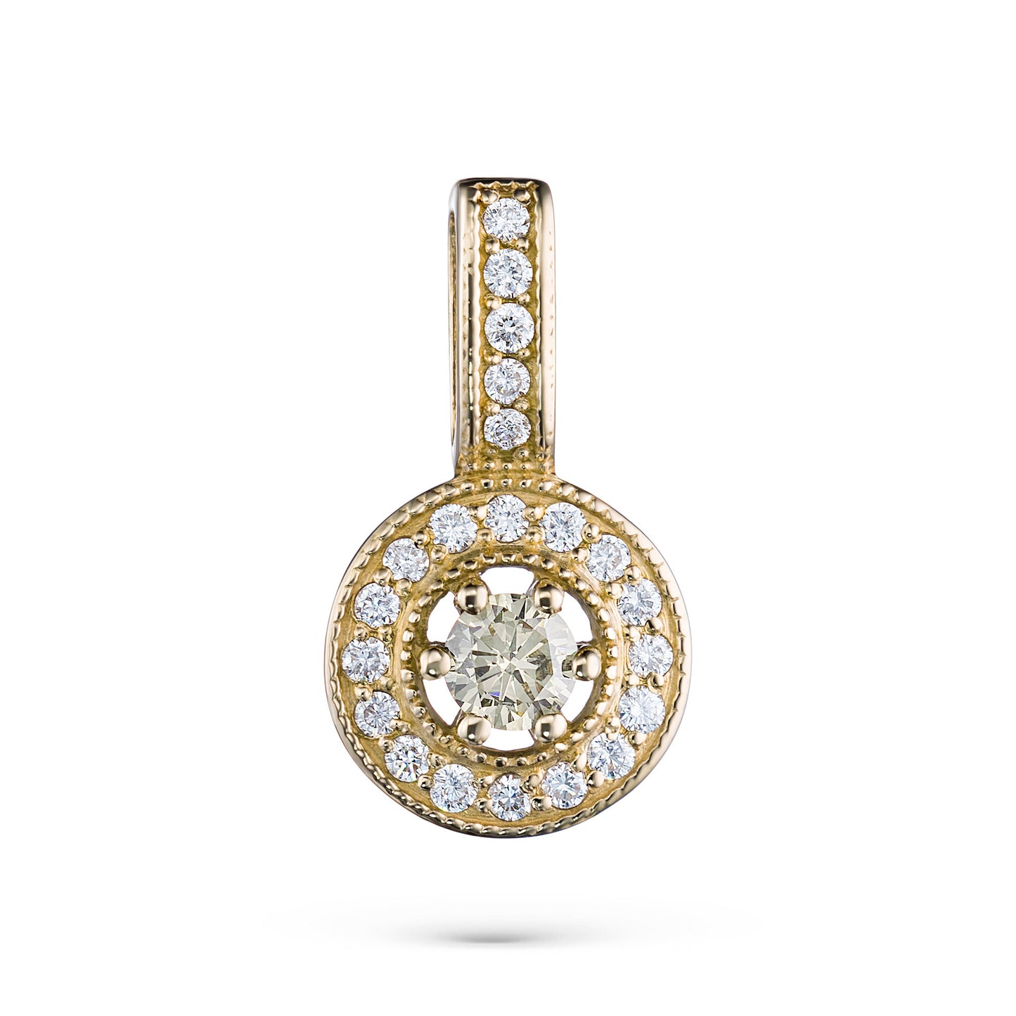 14K Yellow Gold Pendant with Natural Diamonds 3.620 CT.TW