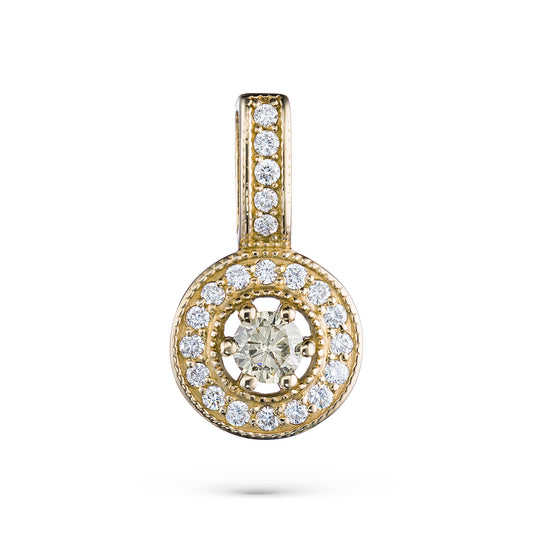 14K Yellow Gold Pendant with Natural Diamonds 3.620 CT.TW
