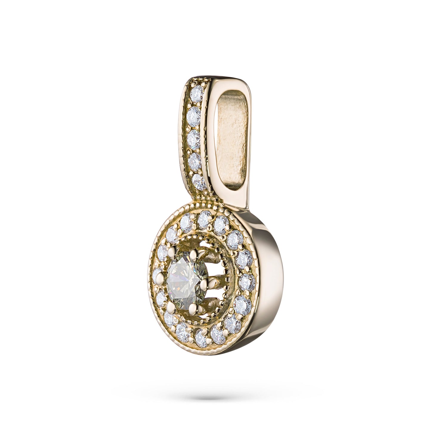 14K Yellow Gold Pendant with Natural Diamonds 3.620 CT.TW