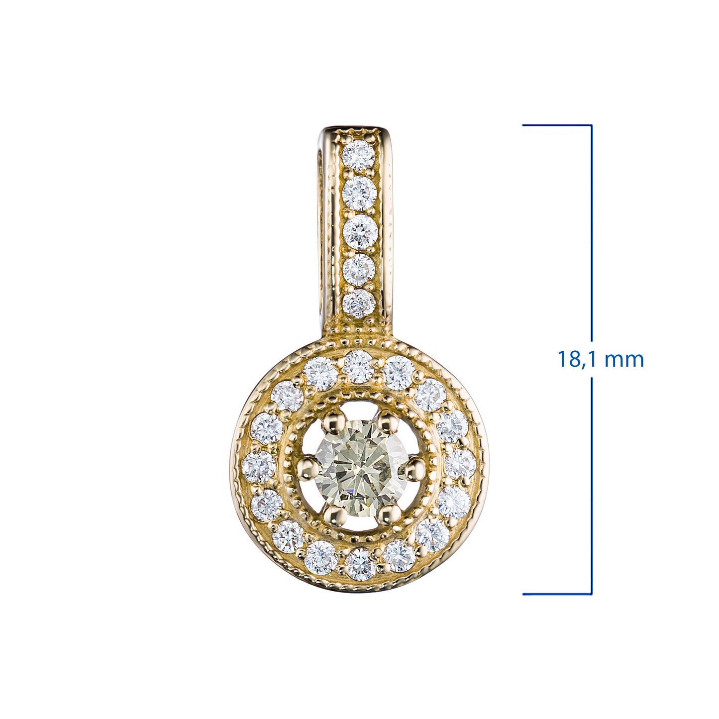 14K Yellow Gold Pendant with Natural Diamonds 3.620 CT.TW