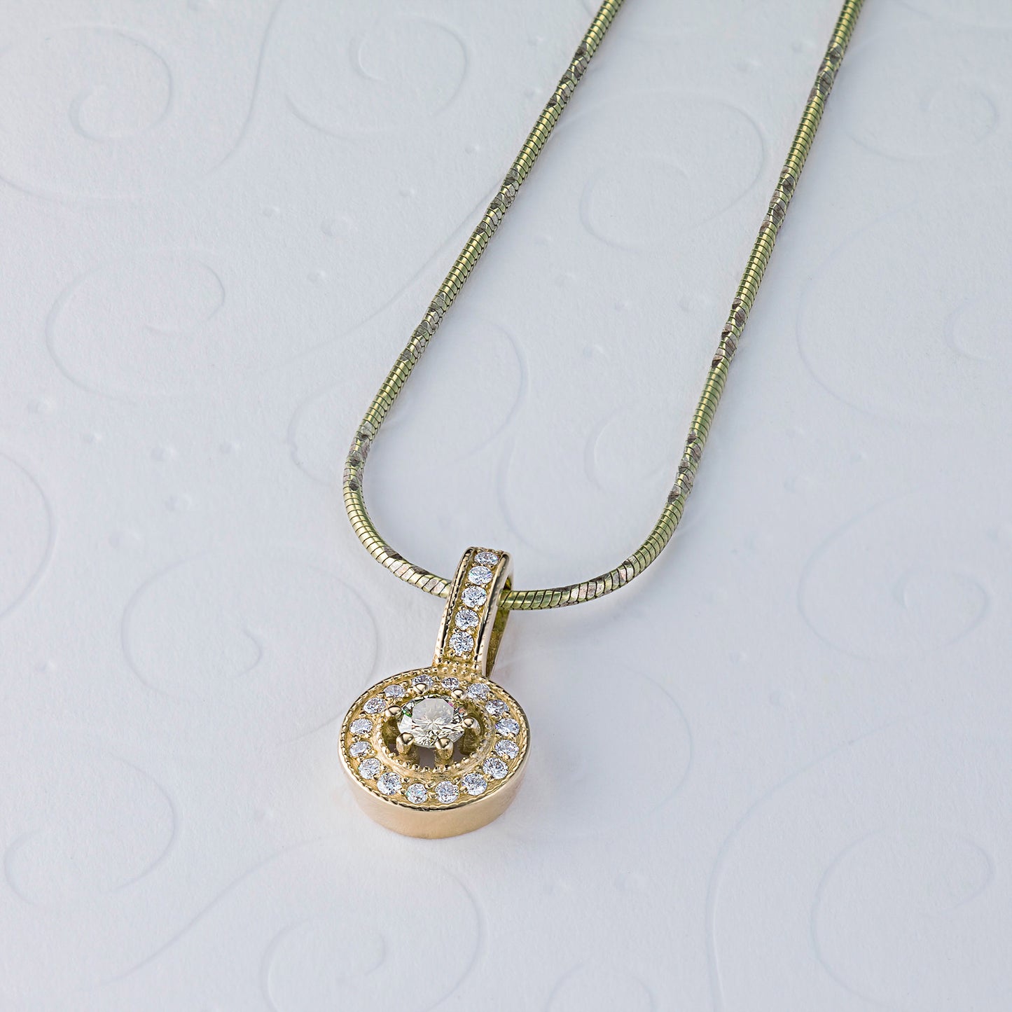 14K Yellow Gold Pendant with Natural Diamonds 3.620 CT.TW