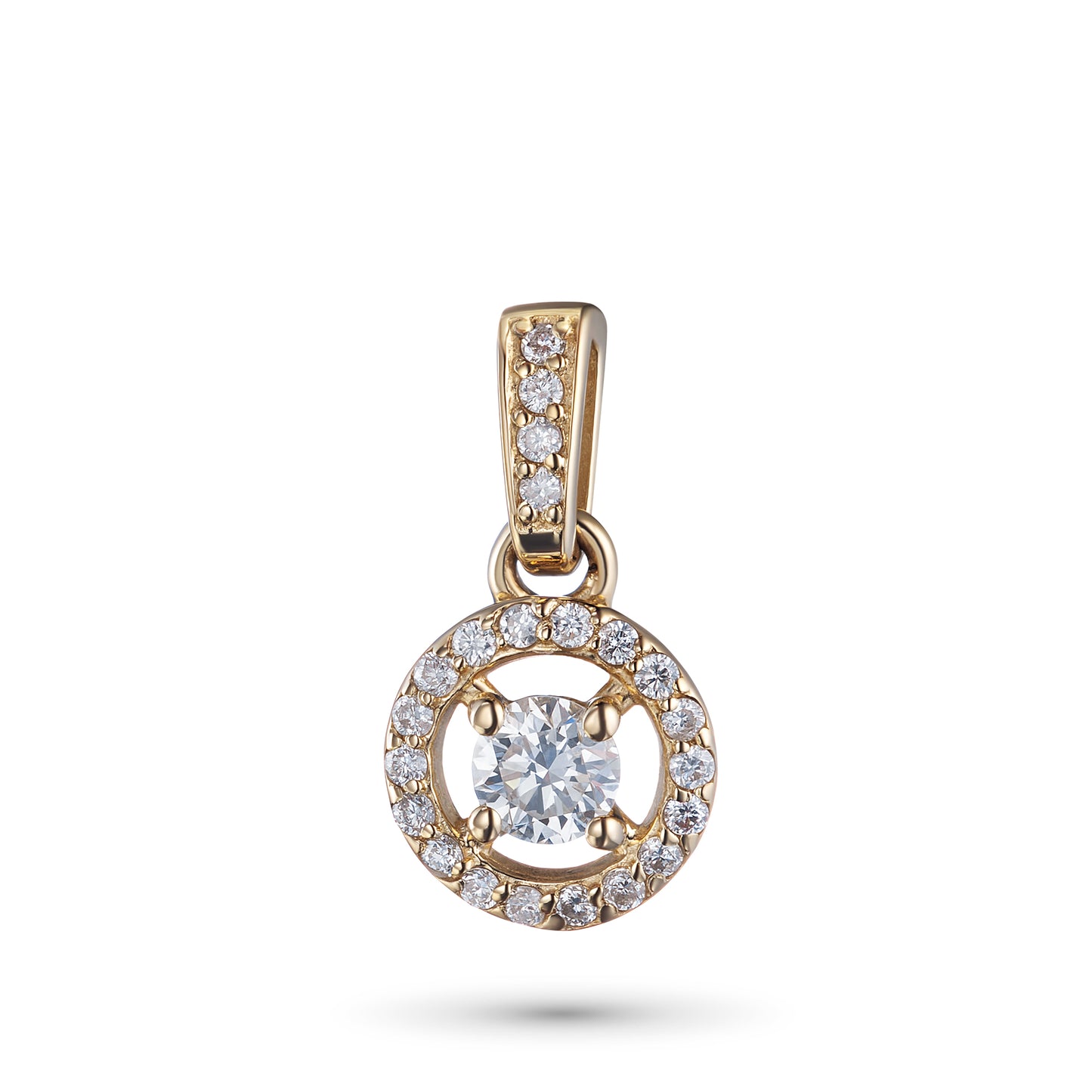 14K Yellow Gold Pendant with Natural Diamonds 2.280 CT.TW