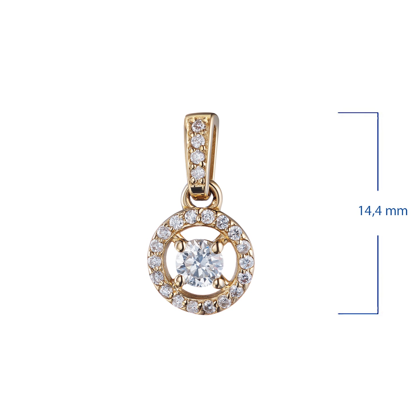 14K Yellow Gold Pendant with Natural Diamonds 2.280 CT.TW
