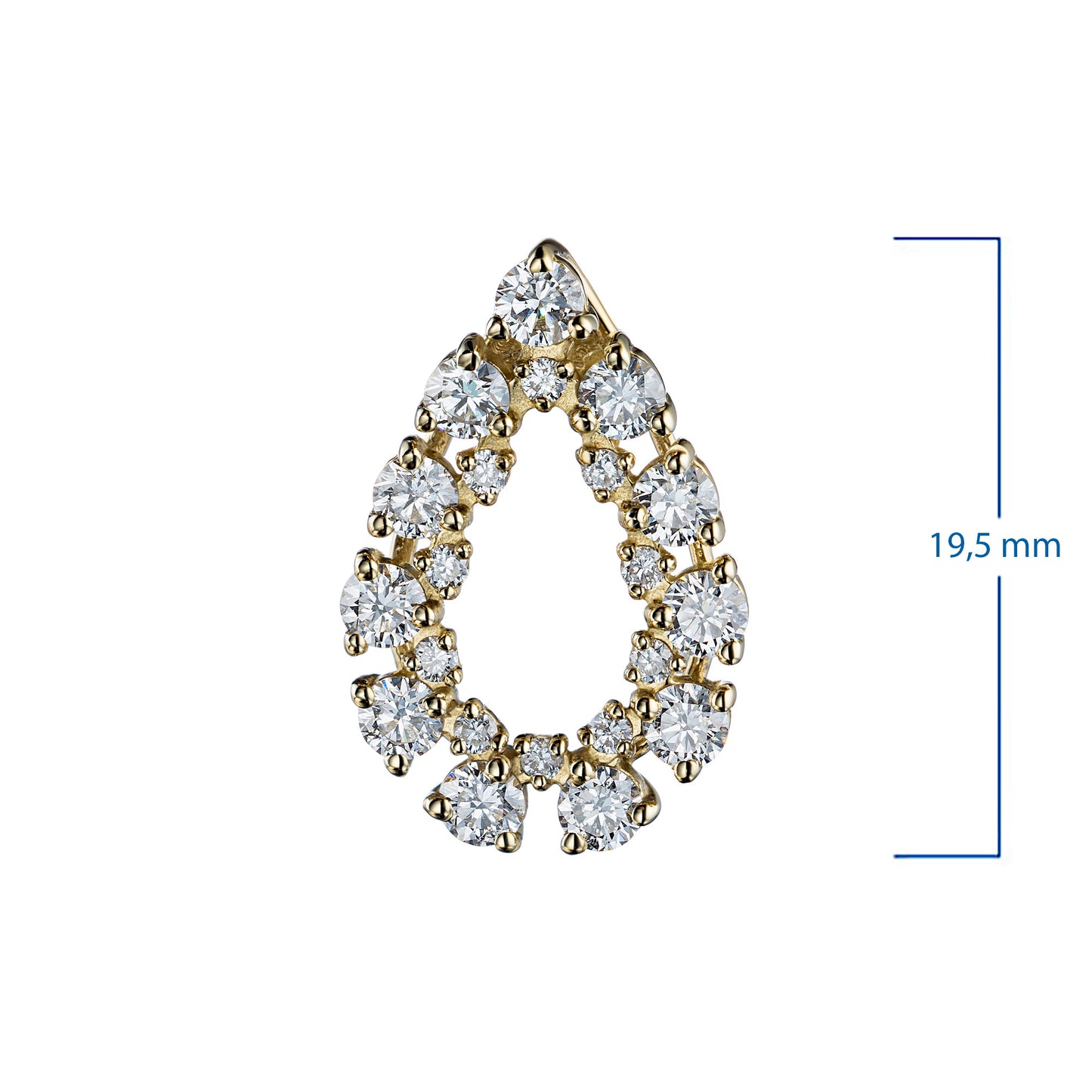 14K Yellow Gold Pendant with Natural Diamonds 10.500 CT.TW