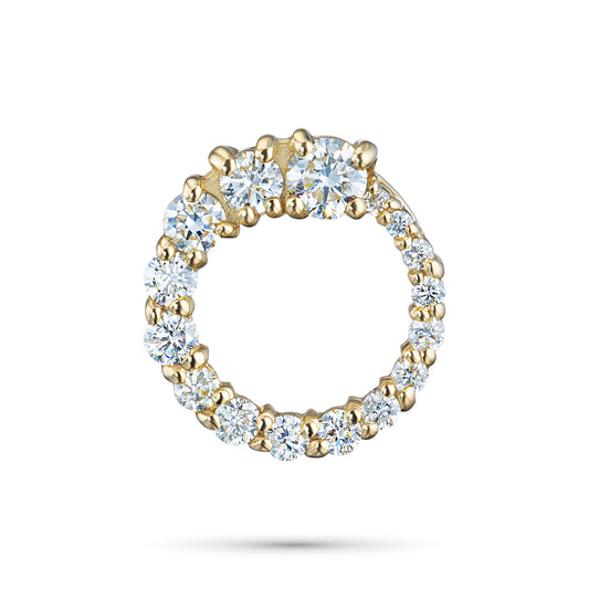 14K Yellow Gold Pendant with Natural Diamonds 0.990 CT.TW