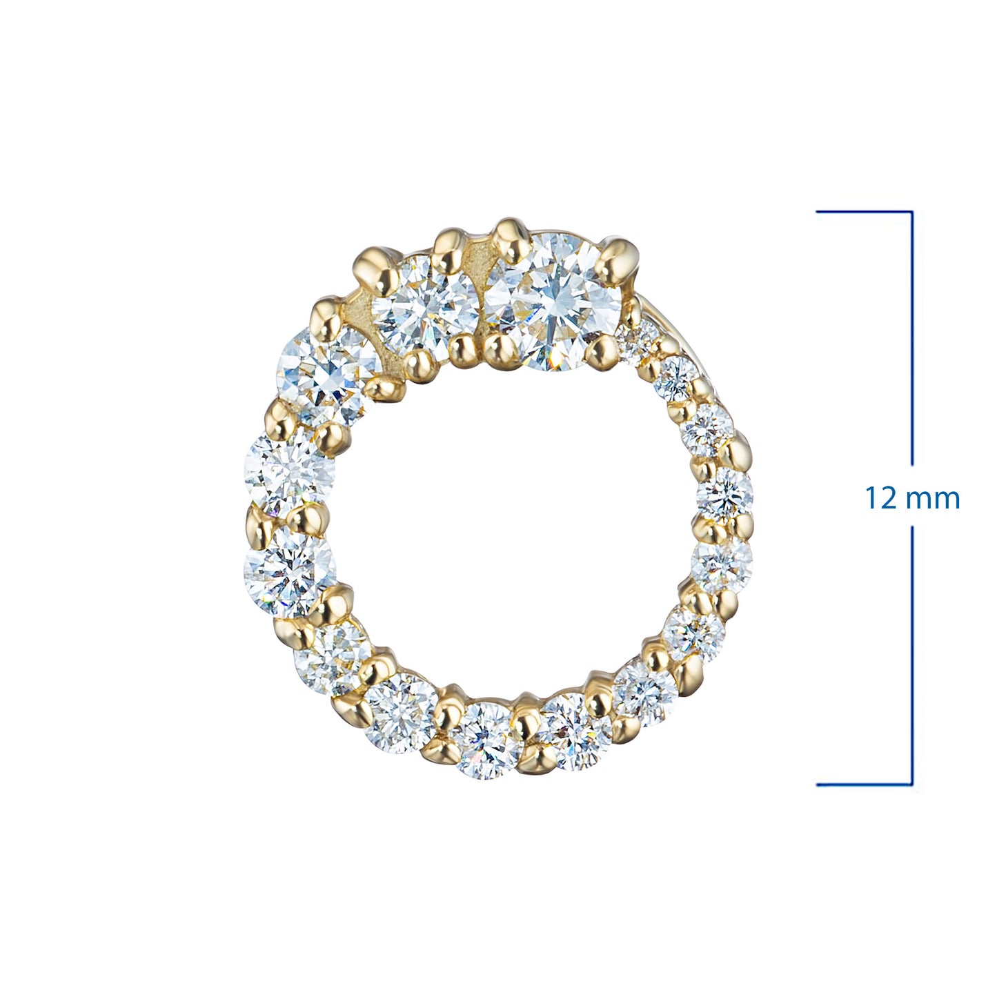 14K Yellow Gold Pendant with Natural Diamonds 0.990 CT.TW