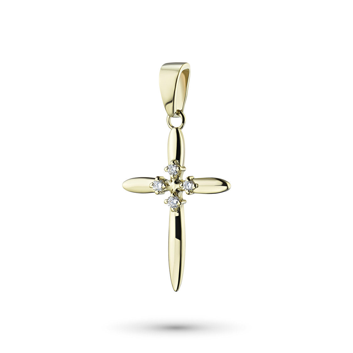 14K Yellow Gold Pendant with Natural Diamonds 0.170 CT.TW
