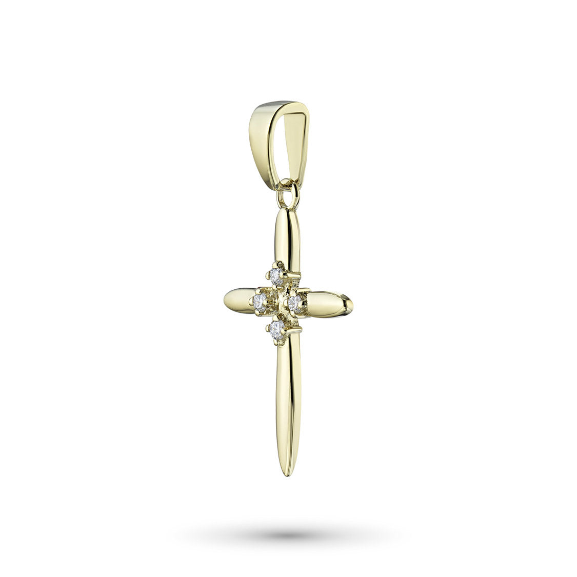 14K Yellow Gold Pendant with Natural Diamonds 0.170 CT.TW
