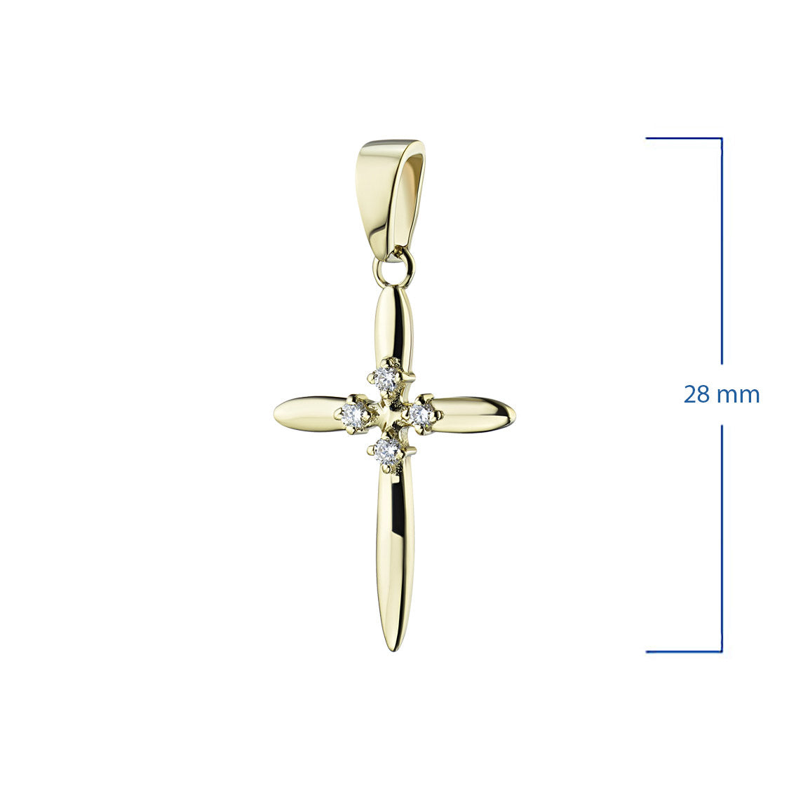 14K Yellow Gold Pendant with Natural Diamonds 0.170 CT.TW