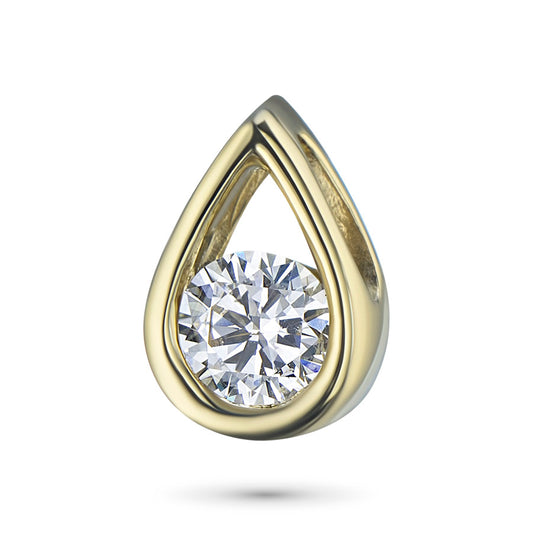 14K Yellow Gold Pendant with Natural Diamonds 0.240 CT.TW