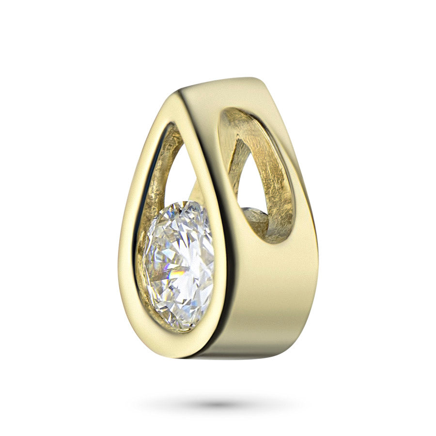 14K Yellow Gold Pendant with Natural Diamonds 0.240 CT.TW