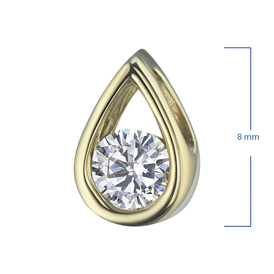 14K Yellow Gold Pendant with Natural Diamonds 0.240 CT.TW