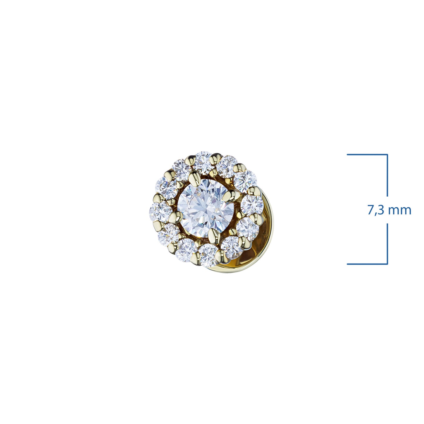 14K Yellow Gold Earring Studs with Natural Diamonds 7.540 CT.TW