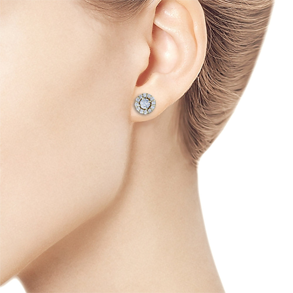 14K Yellow Gold Earring Studs with Natural Diamonds 7.540 CT.TW