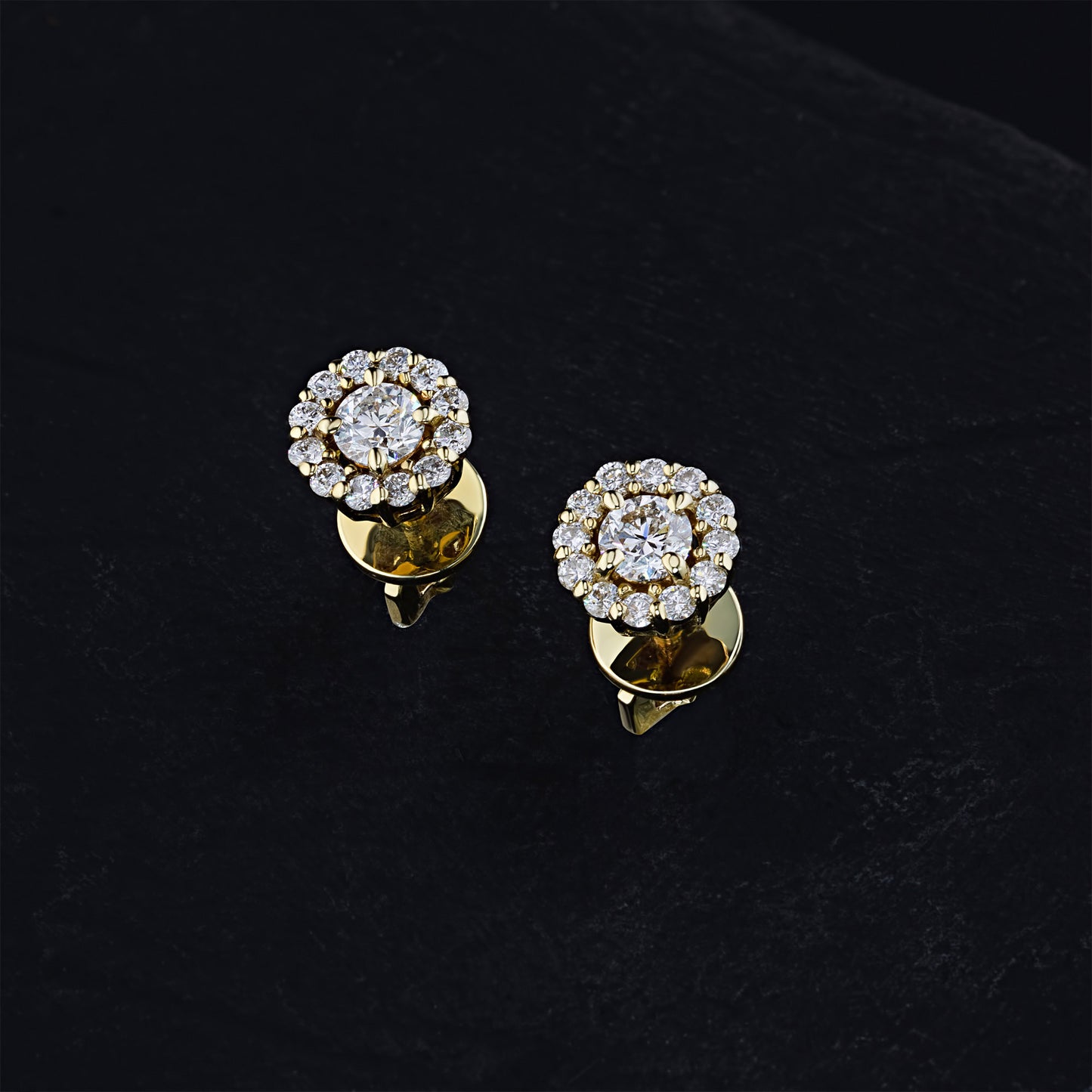 14K Yellow Gold Earring Studs with Natural Diamonds 7.540 CT.TW