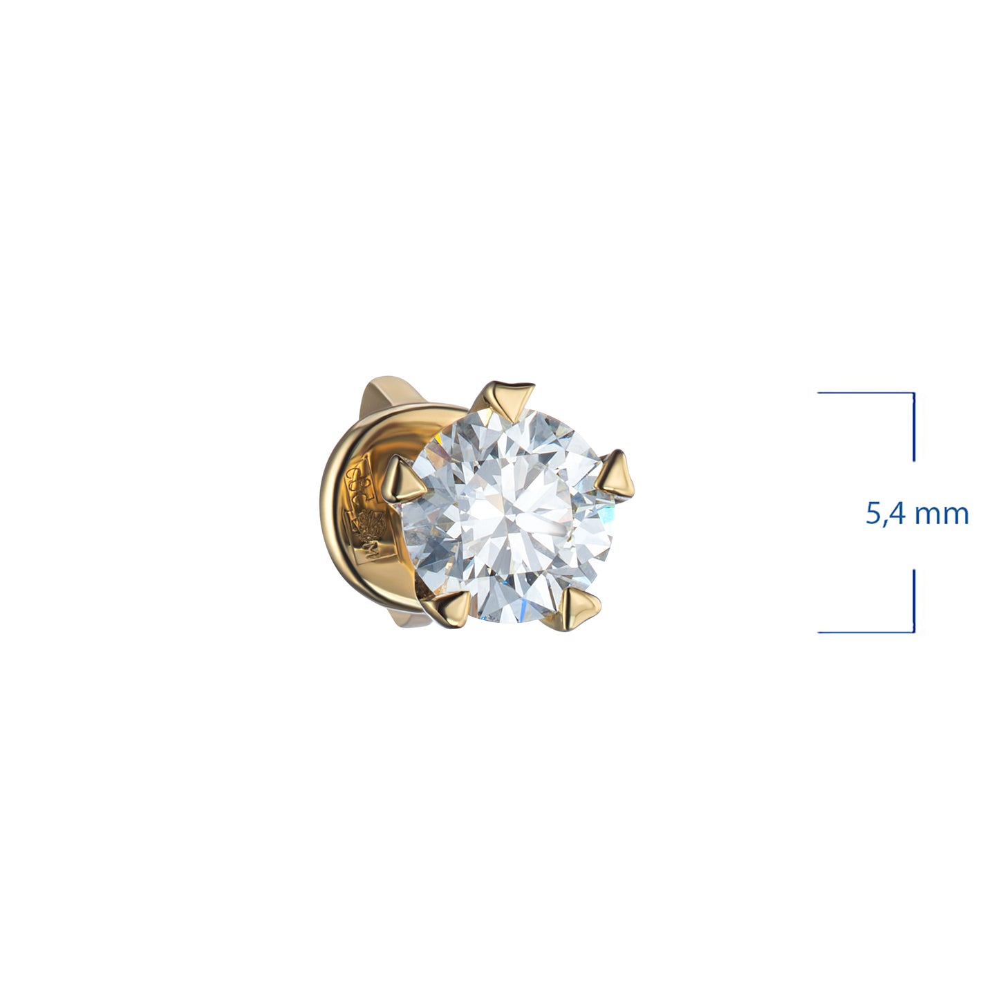 14K Yellow Gold Earring Studs with Natural Diamonds 0.600 CT.TW