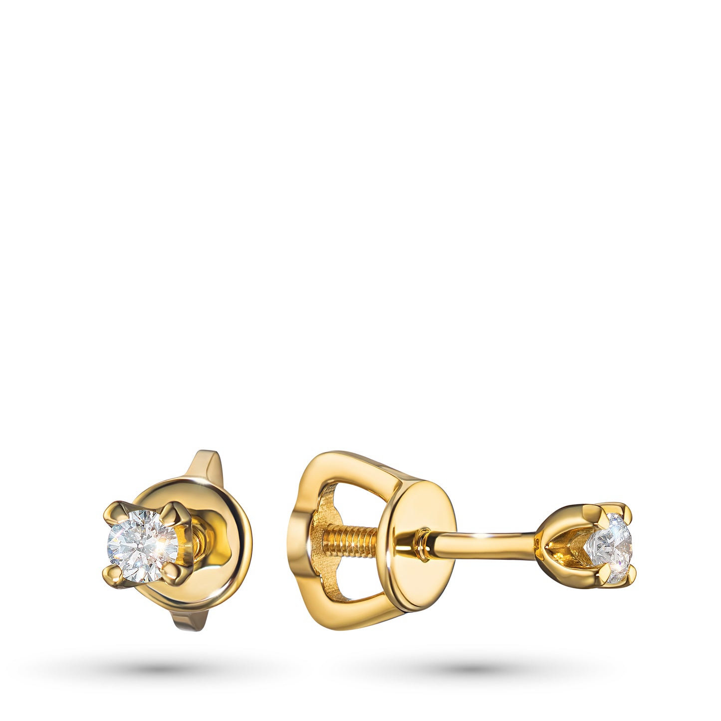 14K Yellow Gold Earring Studs with Lab-Created Diamonds 0.570 CT.TW