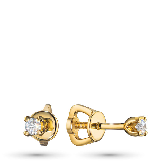 14K Yellow Gold Earring Studs with Lab-Created Diamonds 0.570 CT.TW