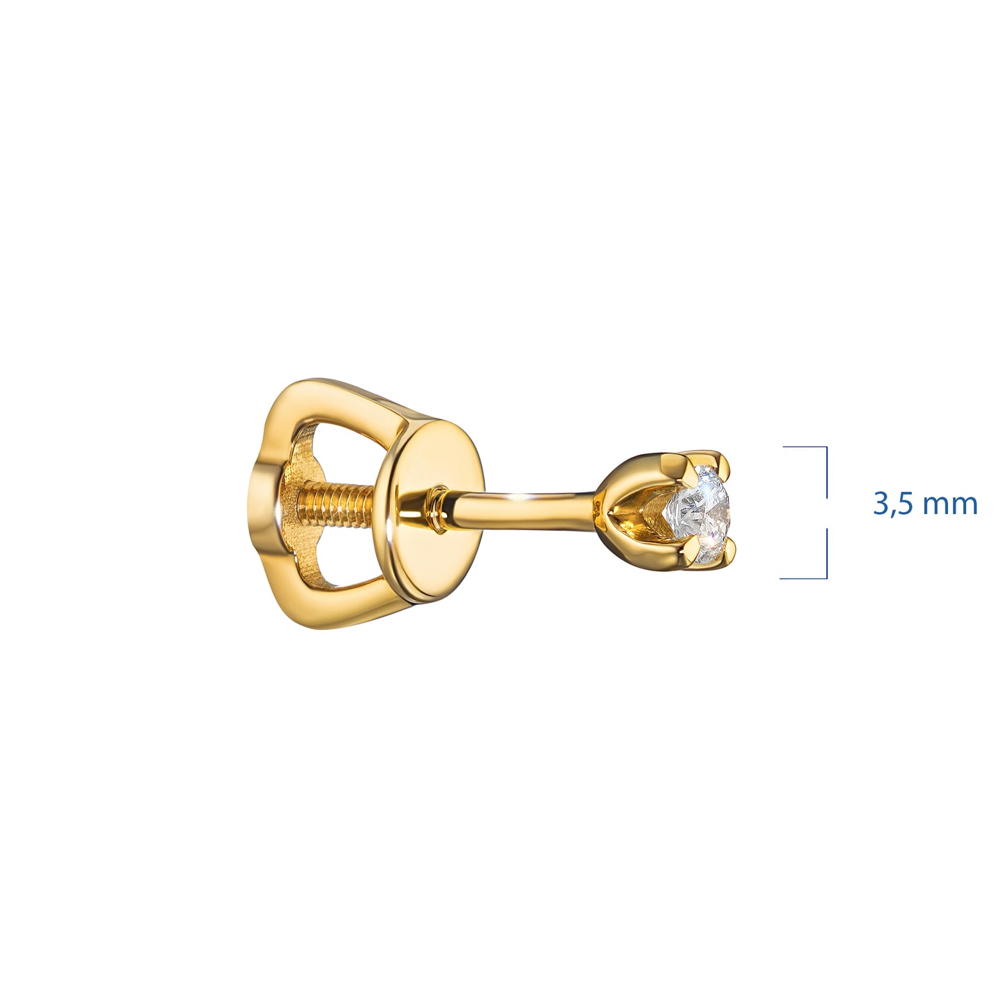 14K Yellow Gold Earring Studs with Lab-Created Diamonds 0.570 CT.TW
