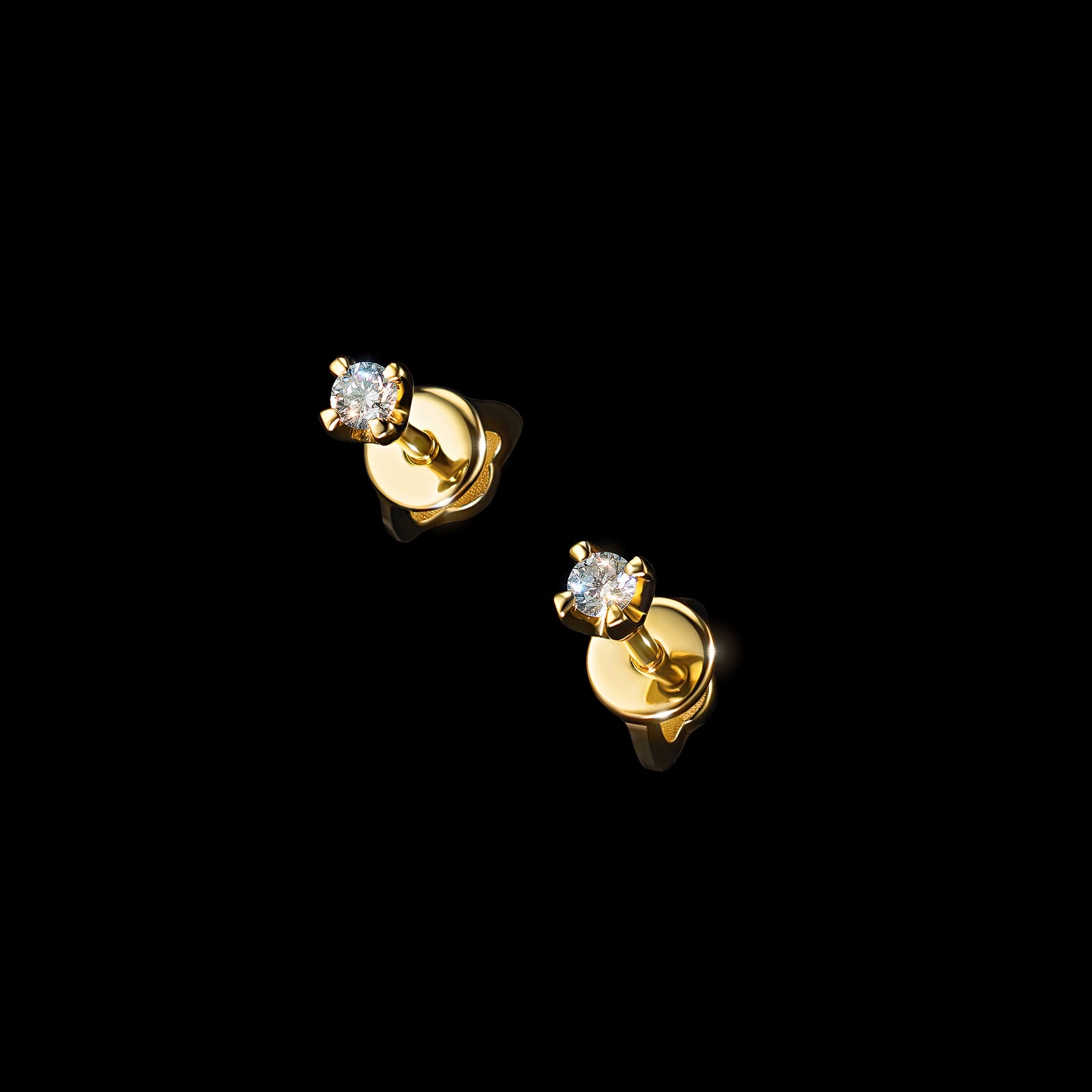14K Yellow Gold Earring Studs with Lab-Created Diamonds 0.570 CT.TW