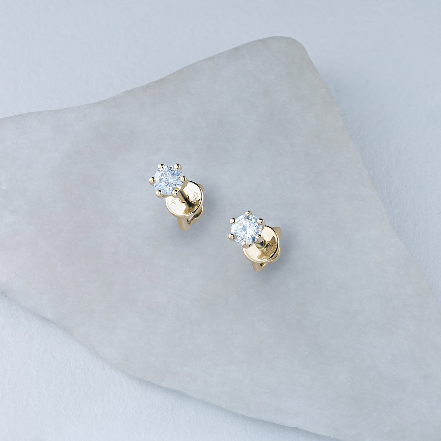 14K Yellow Gold Earring Studs with Lab-Created Diamonds 3.110 CT.TW