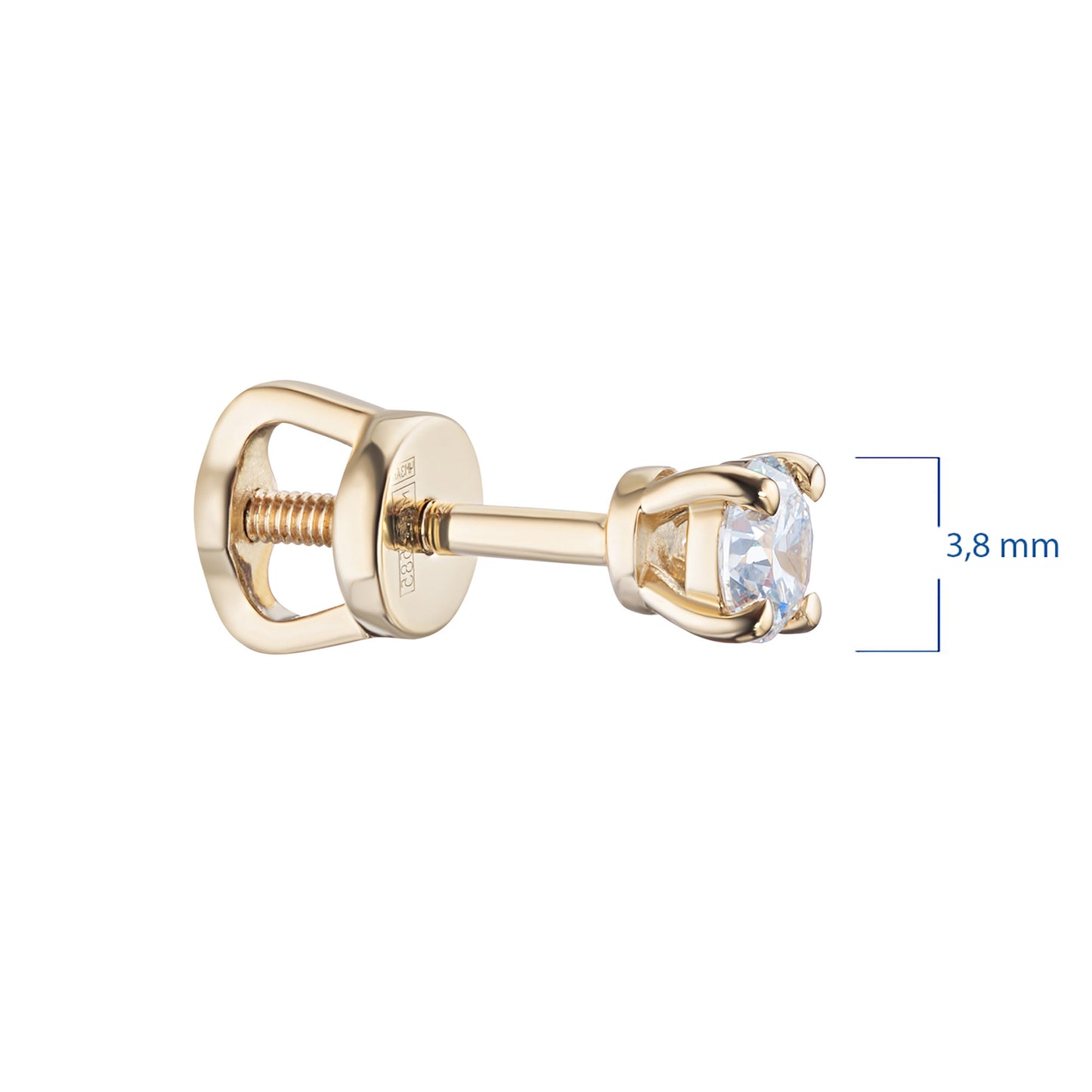 14K Yellow Gold Earring Studs with Natural Diamonds 0.940 CT.TW