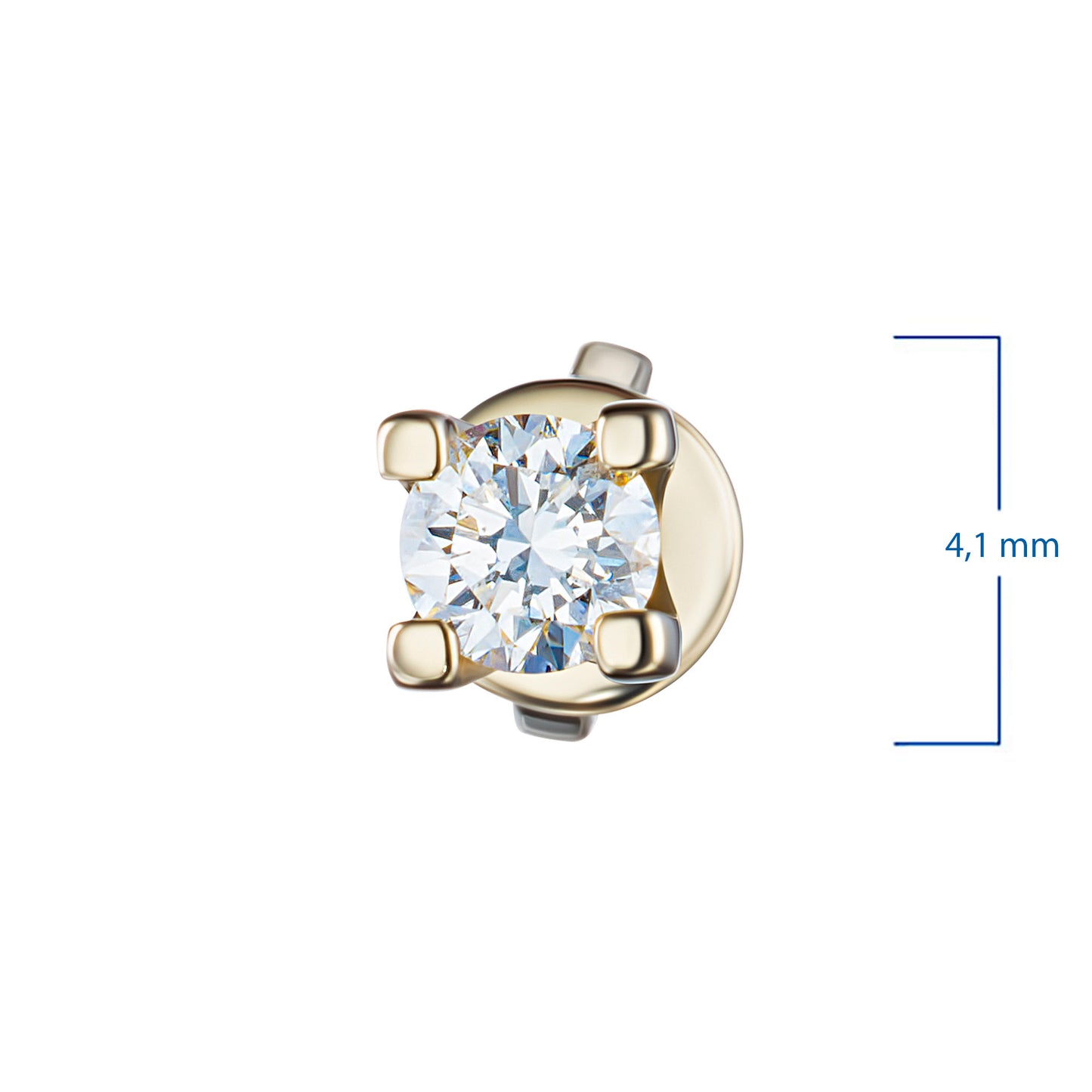14K Yellow Gold Earring Studs with Natural Diamonds 0.750 CT.TW