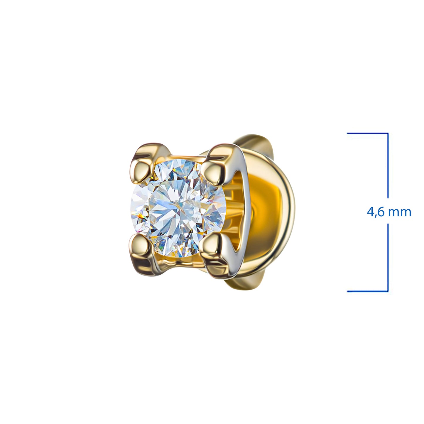 14K Yellow Gold Earring Studs with Natural Diamonds 0.800 CT.TW