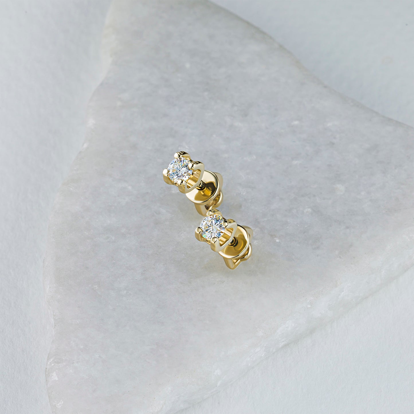 14K Yellow Gold Earring Studs with Lab-Created Diamonds 4.140 CT.TW